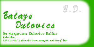 balazs dulovics business card